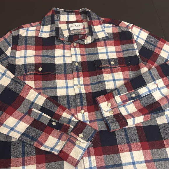 Men’s Goodfellow Flannel Plaid Button Shirt - Picture 6 of 17